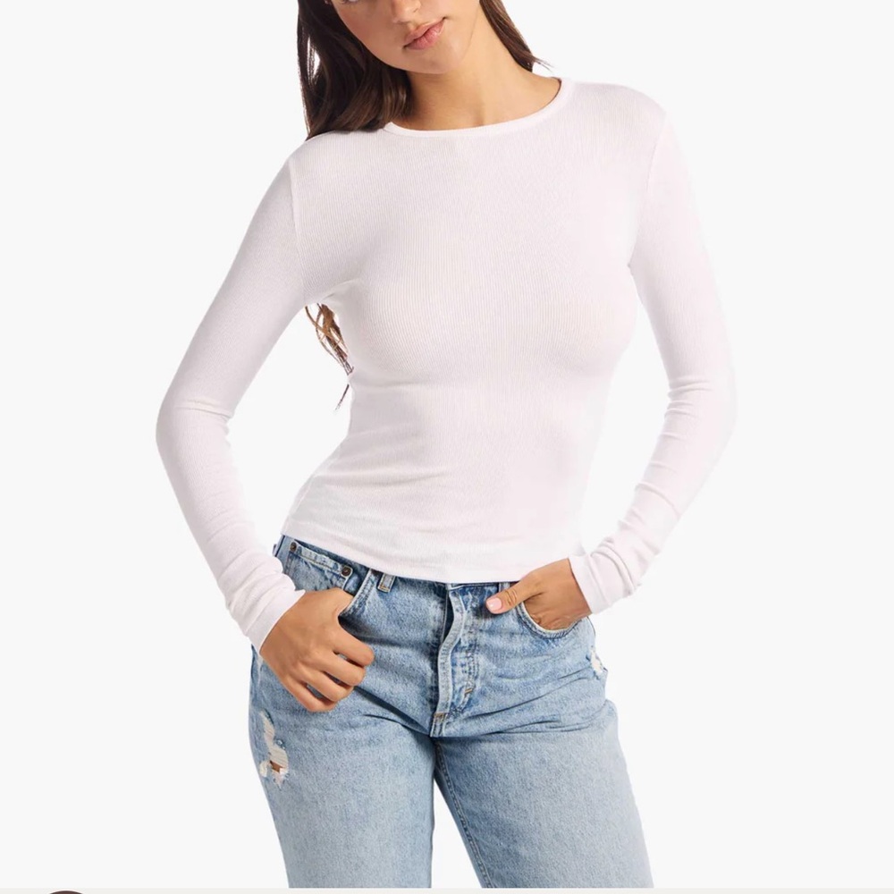 nuuds White Long Sleeve Tee